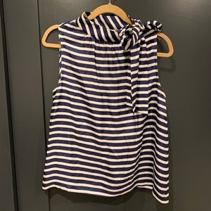 Silk Blue & White Top